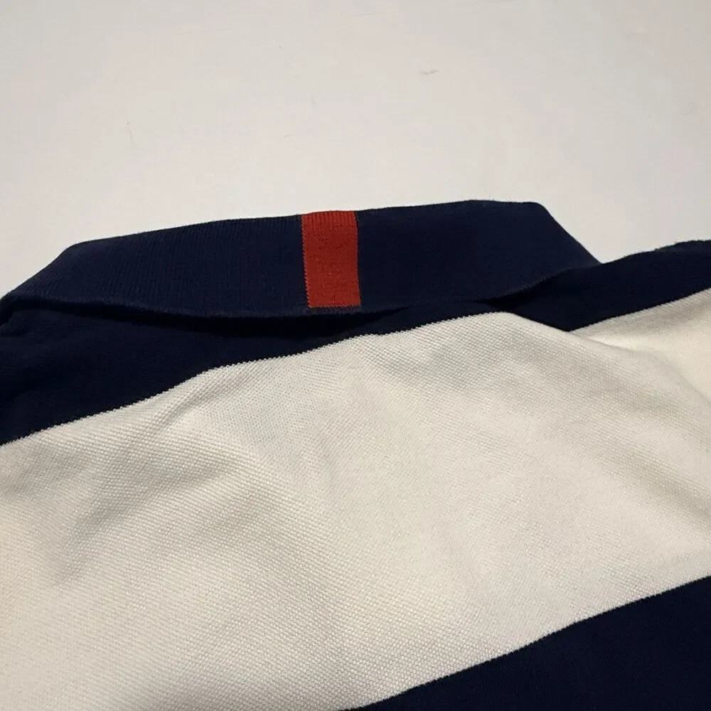 Polo Ralph Lauren Big Pony USA Flag Rugby Shirt Men’s XXL Custom Fit Blue White